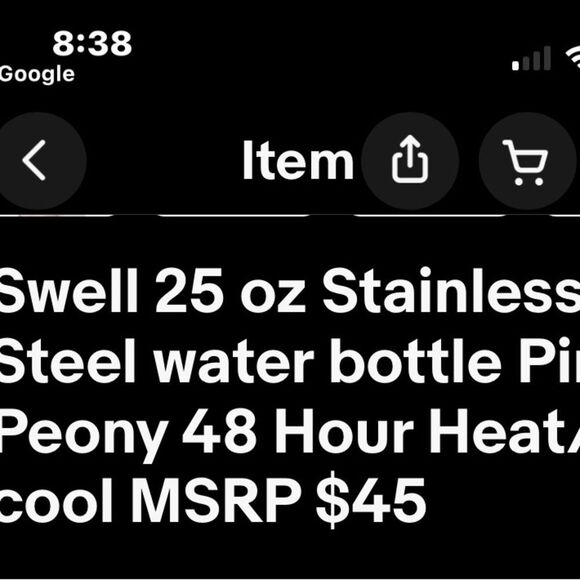 SWELL WATER BOTTLE ORIGINAL COLD/HOT 25OZ NEW - Picture 5 of 5
